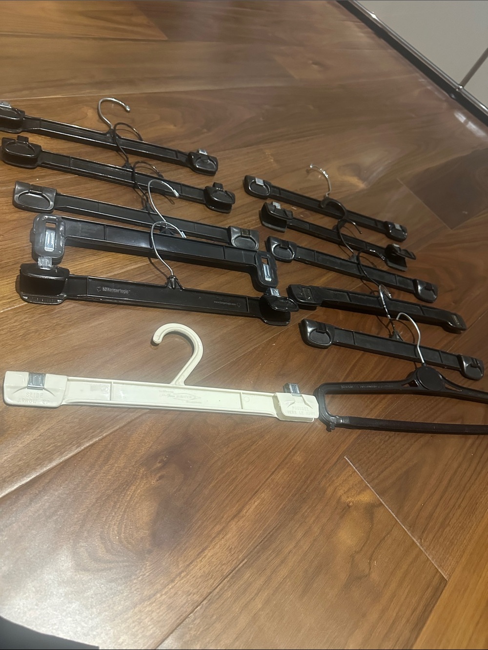 Plastic Pant & Skirt Hangers with Clips - Black and White